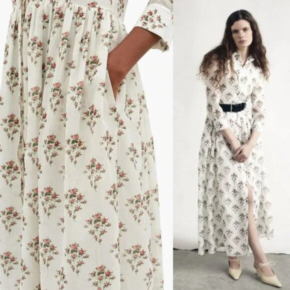 Brock Collection White Neutral Floral Maxi Dress - Picture 5 of 16